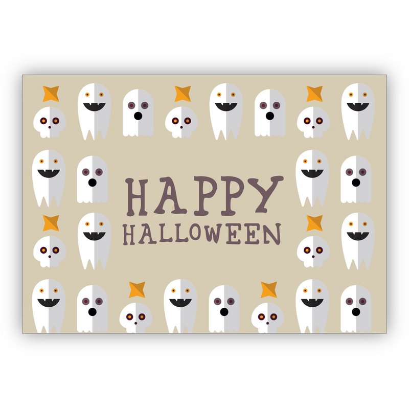 Cool Halloween card with lots of ghosts: Happy Halloween