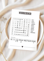 Cartolina A6 • wordzoeker • metro