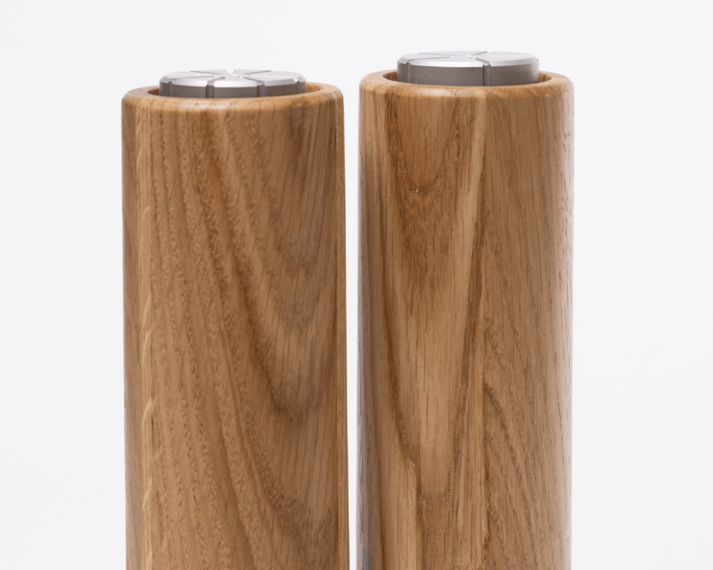 Salt & Pepper Grinders - UPSIDE DOWN - Oak / Walnut