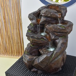 Fountain XL- Niagara - Indoor and Outdoor Waterfall 5 Levels - Fountain Garden Terrace Living Room Nature Zen LED Light