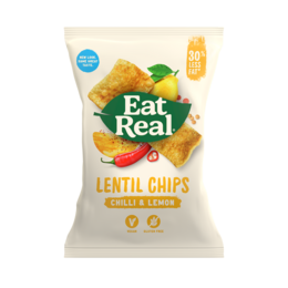 Lentil chips with chili and lemon flavors. Crunchy, savory, and made with real ingredients.