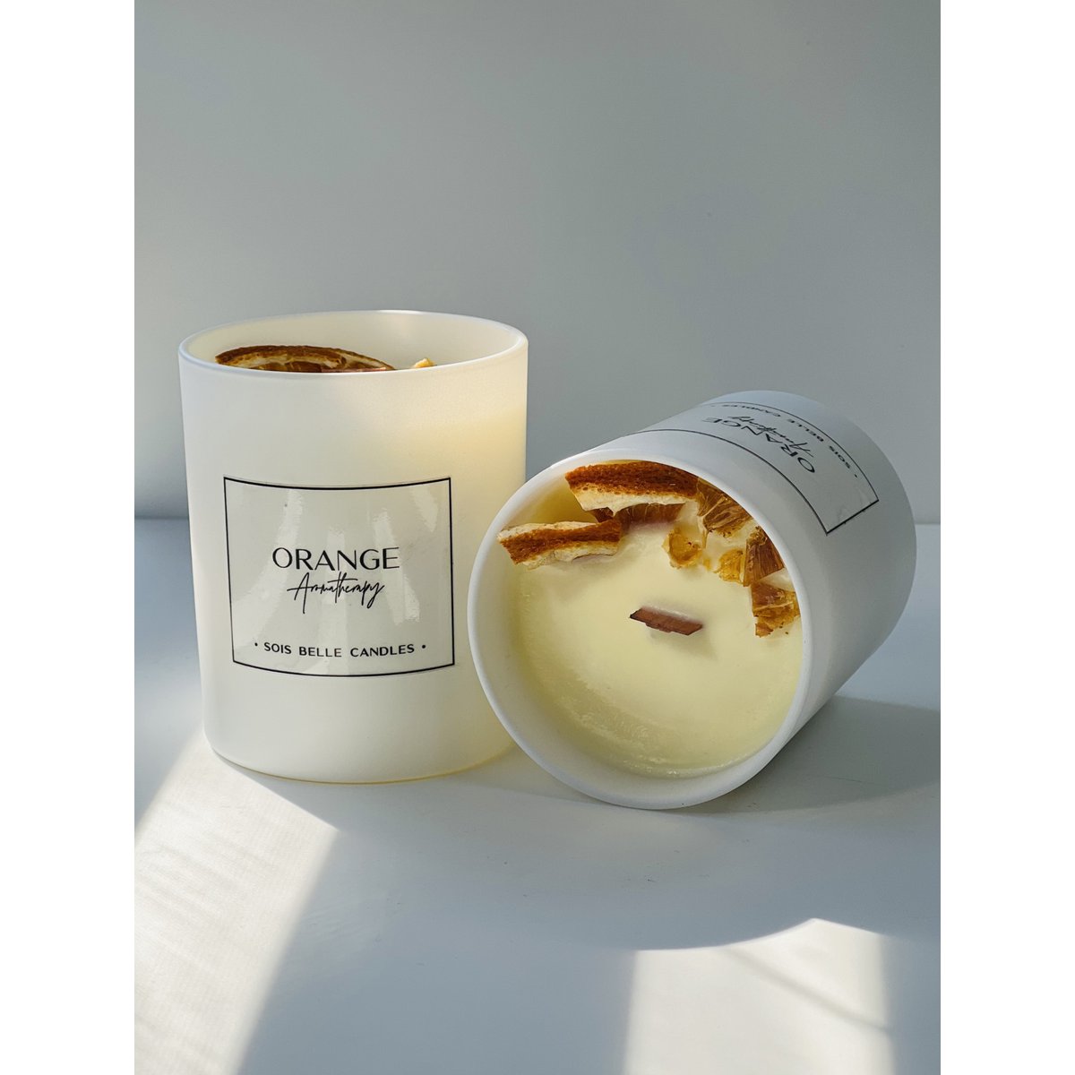 Orange aromatherapy candle