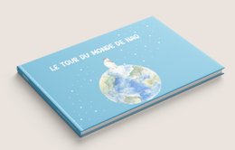 Livre pour enfant le tour du monde de Nao voyage sur 5 kontinenter dessins à l'aquarelle modelèle unique