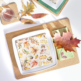 Lunch-Servietten aus Recycling-Tissue "Leaves Allover"