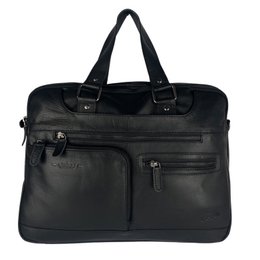 Bolso portátil Messenger Bag 15 Cognac de cuero de búfalo de 6 pulgadas