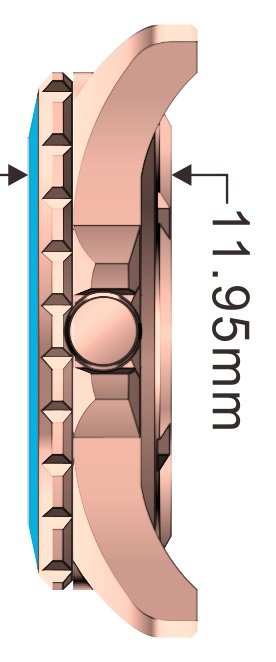 Dutch Master Turquoise double plated rose gold 3-hand 10 ATM