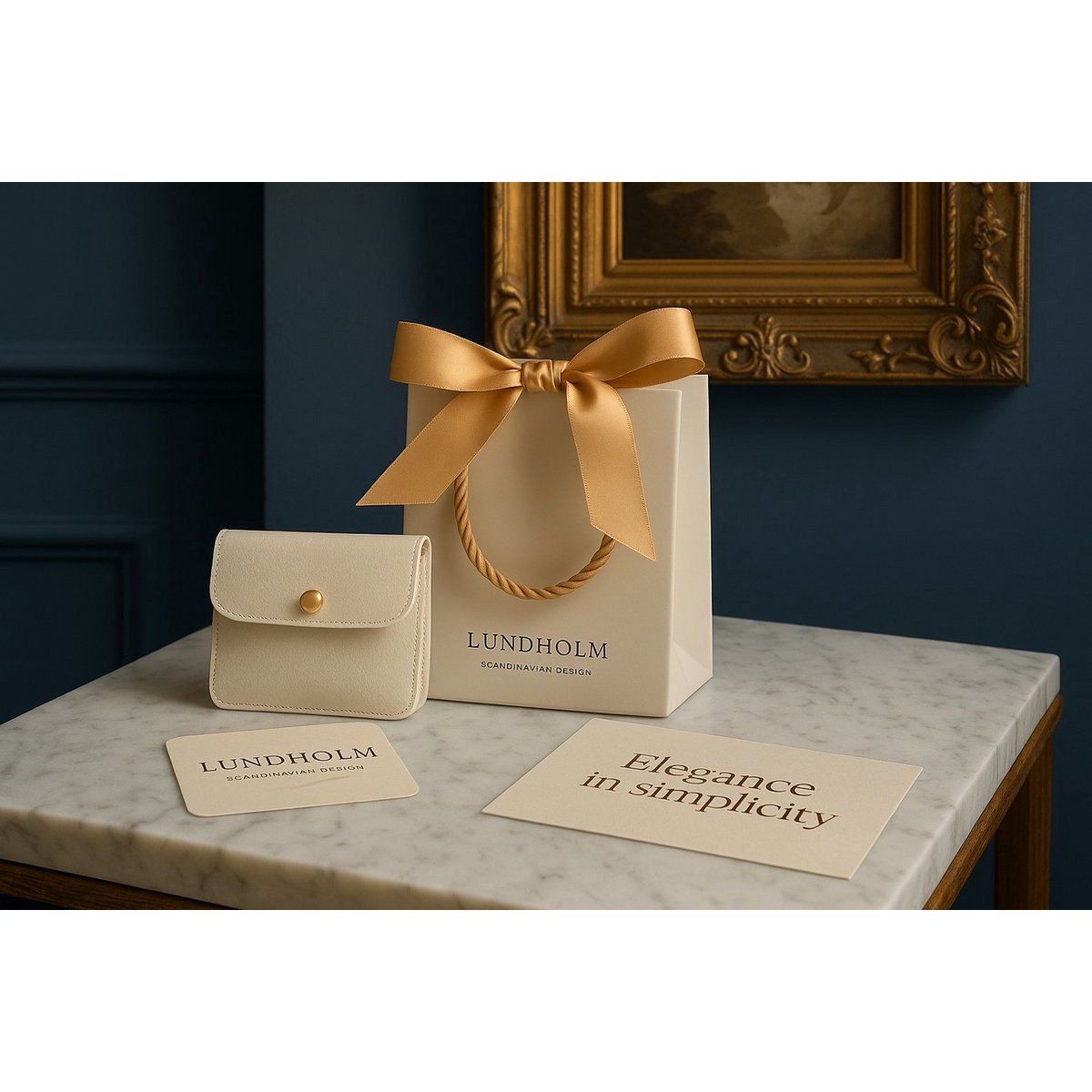 Pendientes rectangulares de mujer de oro con aros de circonita — Pendientes resistentes al agua de acero inoxidable 2 cm — Caja de regalo Lundholm Mila