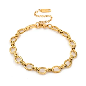 LOUIZ Mesh link bracelet Gold colored