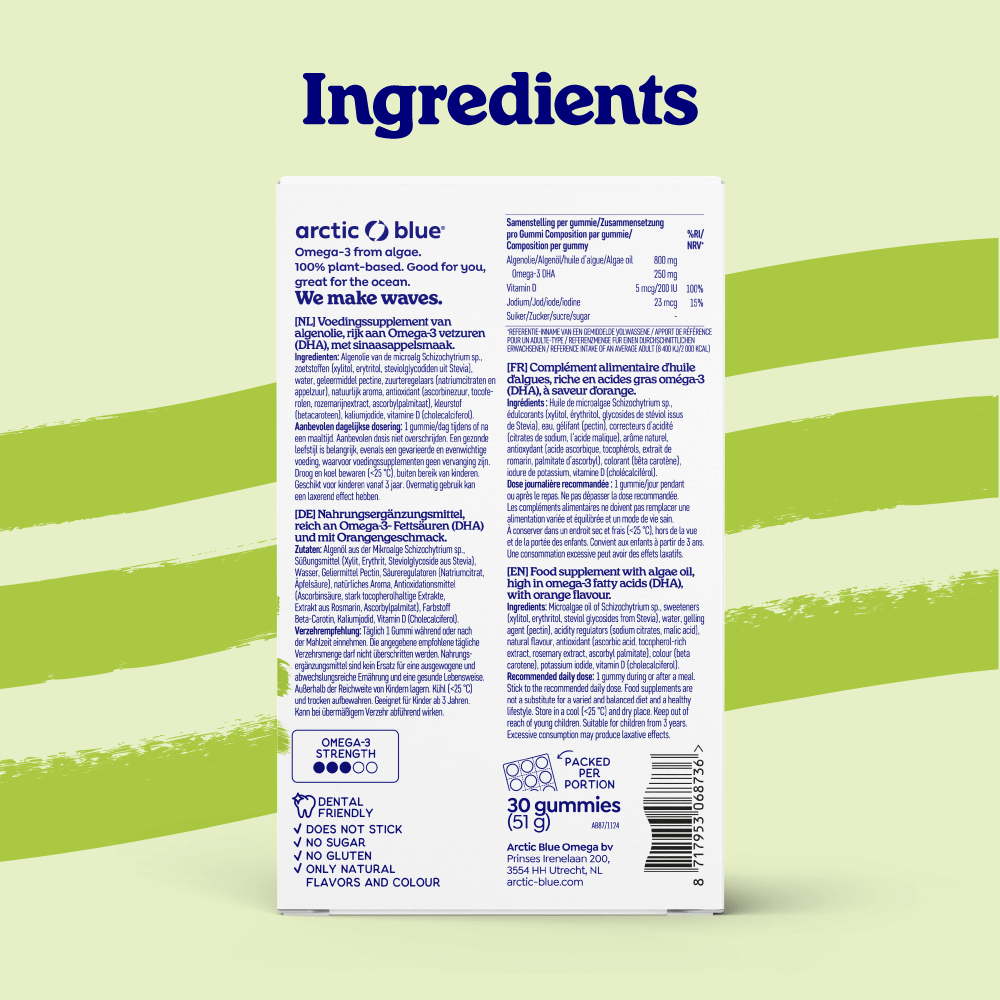 Vegan Omega-3 Gummies with vitamin D and iodine