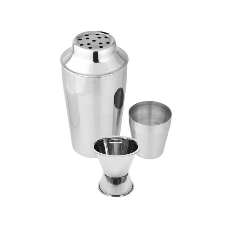 Stainless Steel Cocktail Shaker Set 400 ml and Alcohol Jigger 2 cl and 4 cl Fackelmann Bar Concept