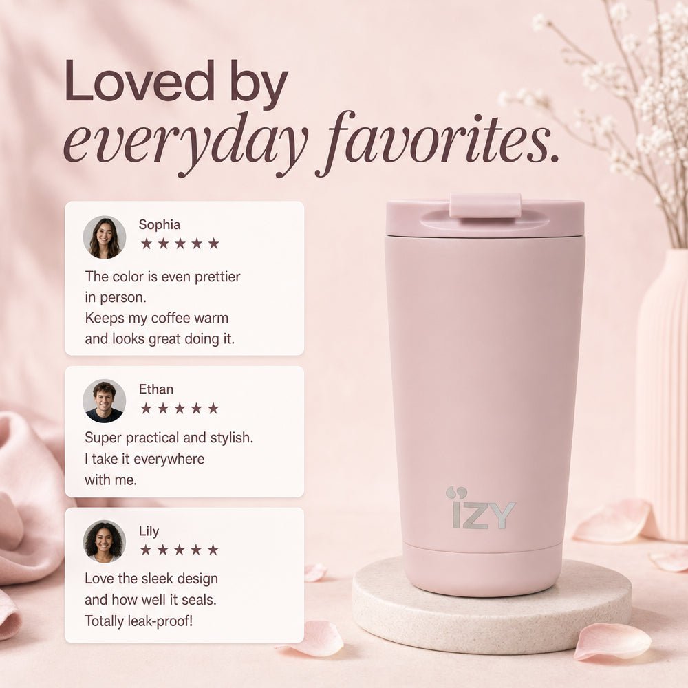 IZY Thermos Mug - Pink - 350ML To-Go Insulated Coffee mug