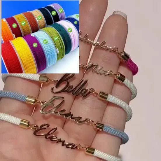 Personaliseret farverig rebkæde brugerdefineret navn armbånd Personaliseret justerbar navn smykker til piger