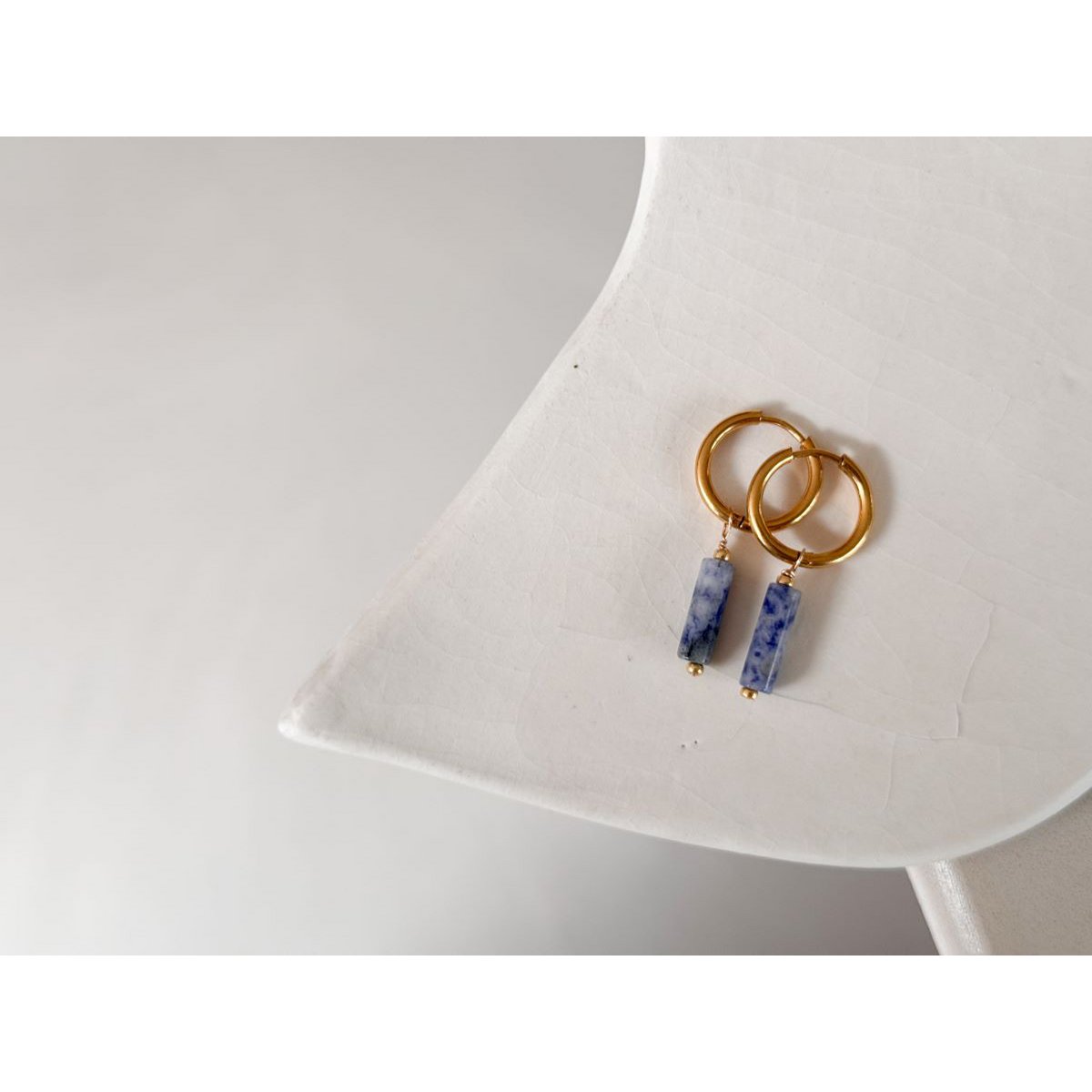 TUBE Oorbellen - Blue Jasper