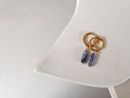 TUBE Oorbellen - Blue Jasper