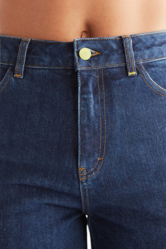 WE1009-231 | Damen Jeans med brede ben - Lapis Blue
