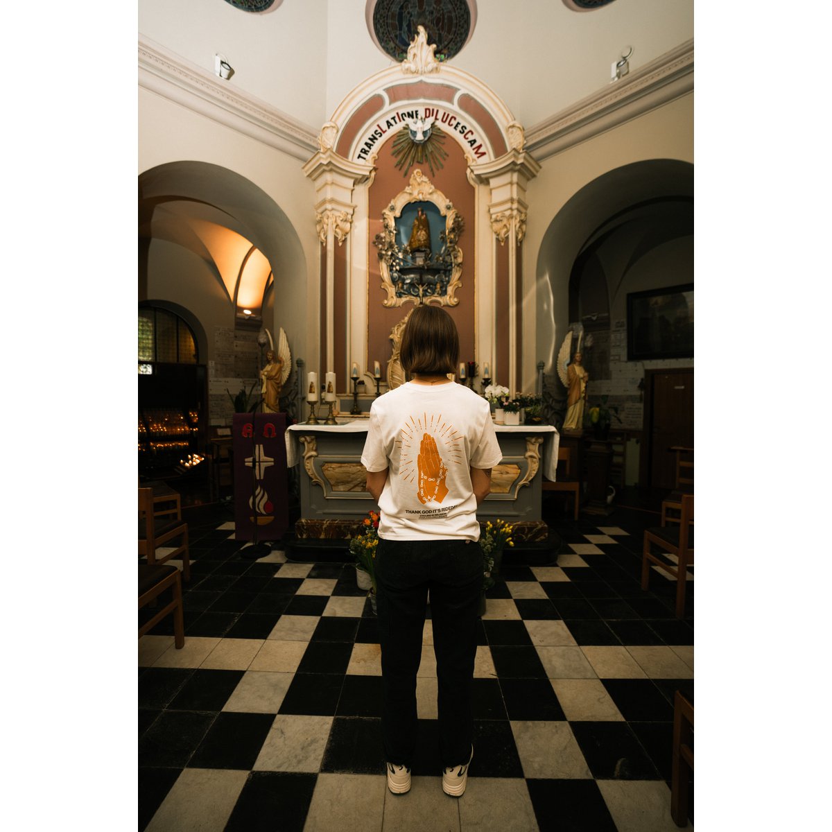 Le cyclisme est une religion T-shirt cycliste unisexe (offwhite)