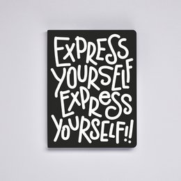 Exprimez-vous - Graphique L | Carnet A5+ | Journal pointillé | Points de 3,5 mm | 256 pages numérotées | Papier Premium 120g | cuir recyclé | produit de manière durable en Allemagne