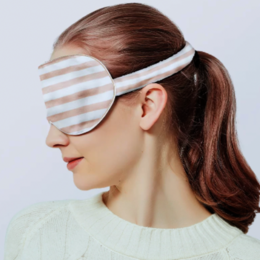 Masque de sommeil surdimensionné en soie 19 mamans – Collection rayée