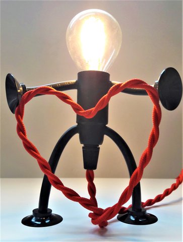 Benjamin Bright; * Tafellamp * Dutch Design * Red cordr 1,5 meter * Designplug