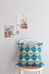 Alf Pillow-Cover Blue, Soft Jacquard strikket bomuld