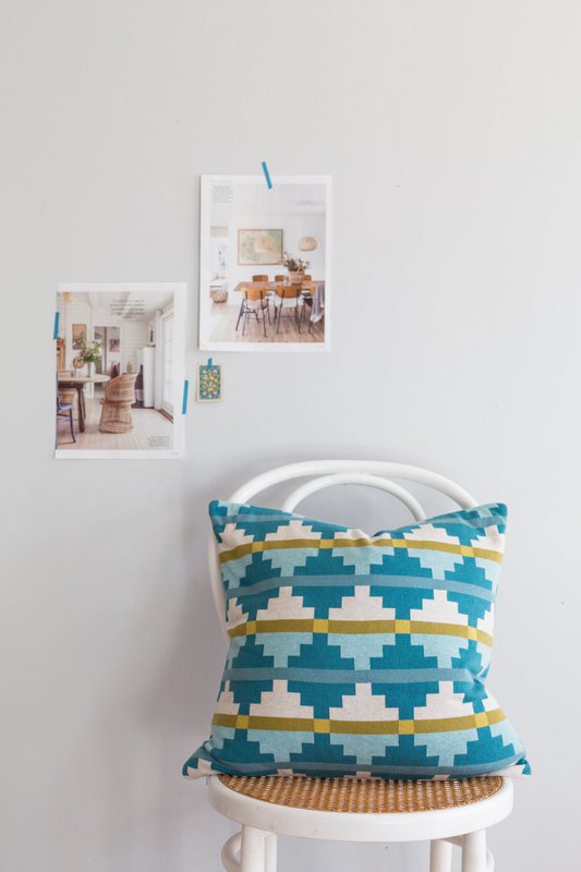 Alf Pillow-Cover Blue, Soft Jacquard strikket bomuld