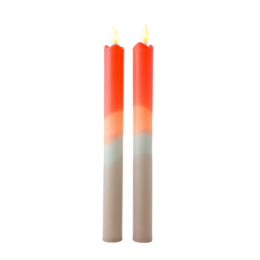 LED-Stumpenkerze Rustikal – 2er-Set