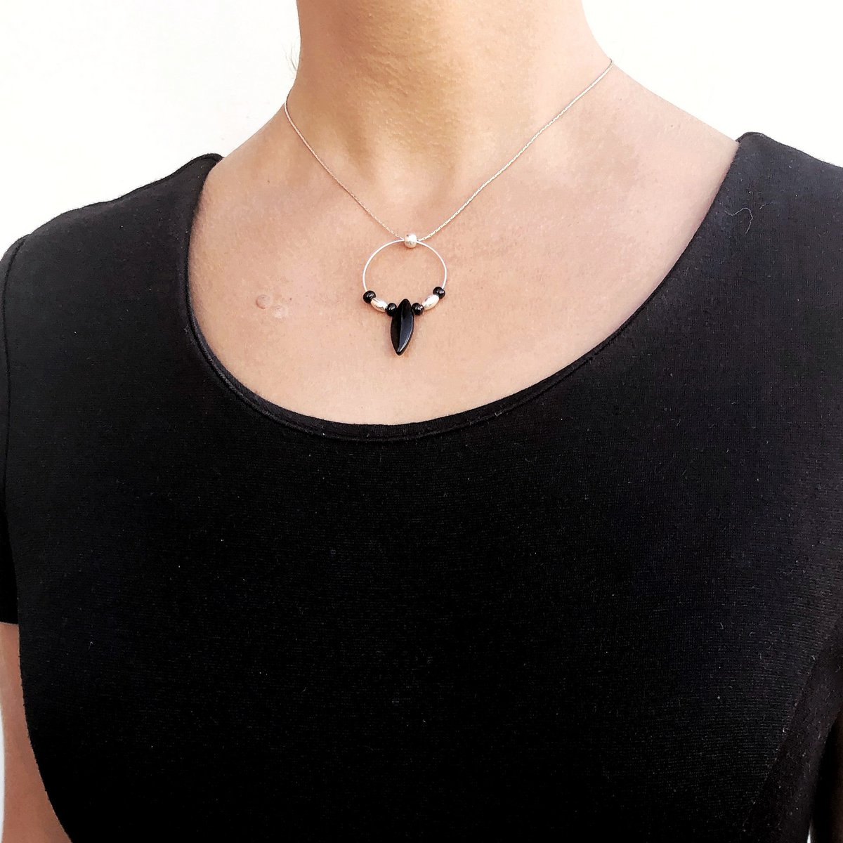 Sterling zilveren en kristallen choker "Venetië".