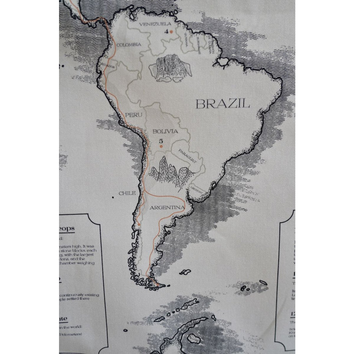 Cotton world map for children "Civilisational achievements"