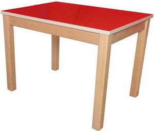Van Dijk Toys Table Massic Beechhouten Base and with Red HPL top 46 cm high (OP = OP)
