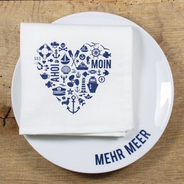 maritime half-linen napkin heart "Nordic by Heart"