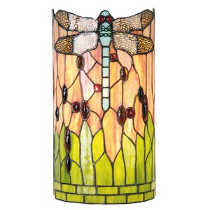 Wandlampe Tiffany 20x11x36 cm grüne braune Glasverleumdung Wandlampe