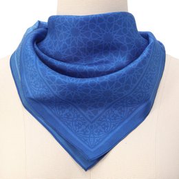 Blue Square Silk Scarf Dalila v1