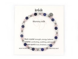 Natuursteen armband mommy milk, zilver en goud