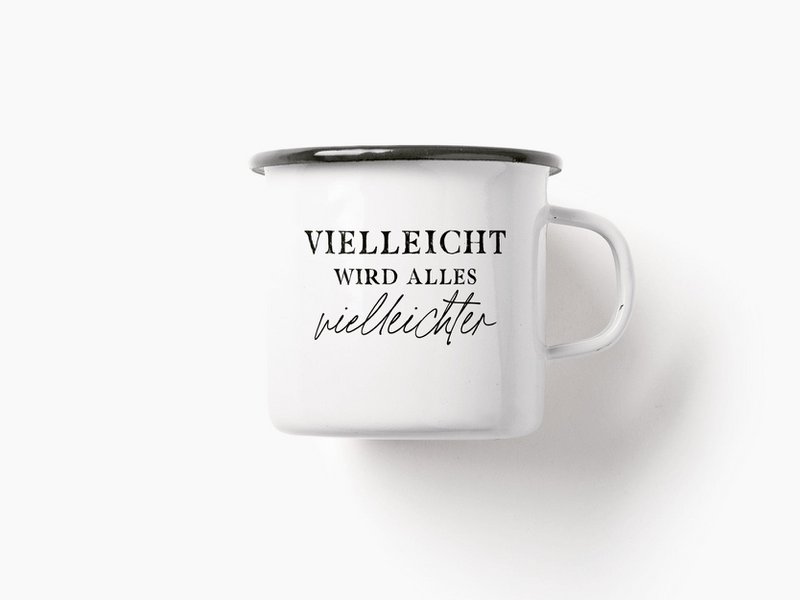 Tasse aus Emaille / Vielleichter