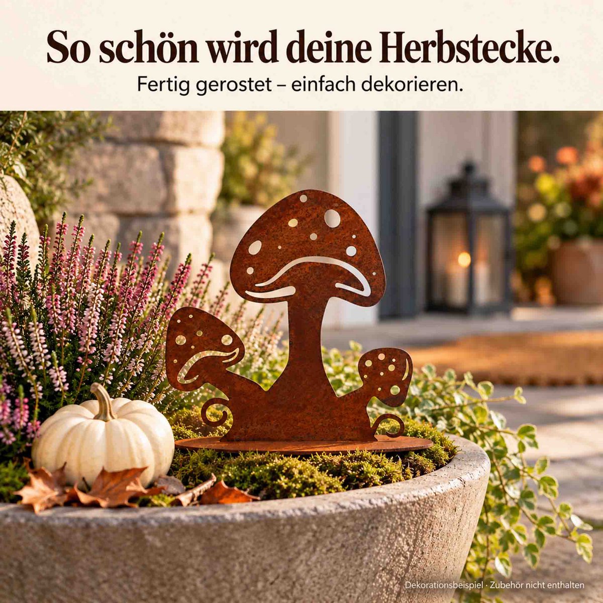 Herbstdekoration Pilze | Metalldeko Pilz für den Herbst