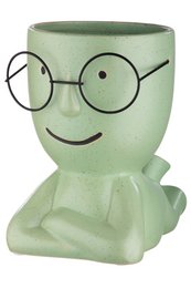 Vaso in ceramica "Smile" c. Occhiali VE 4 so