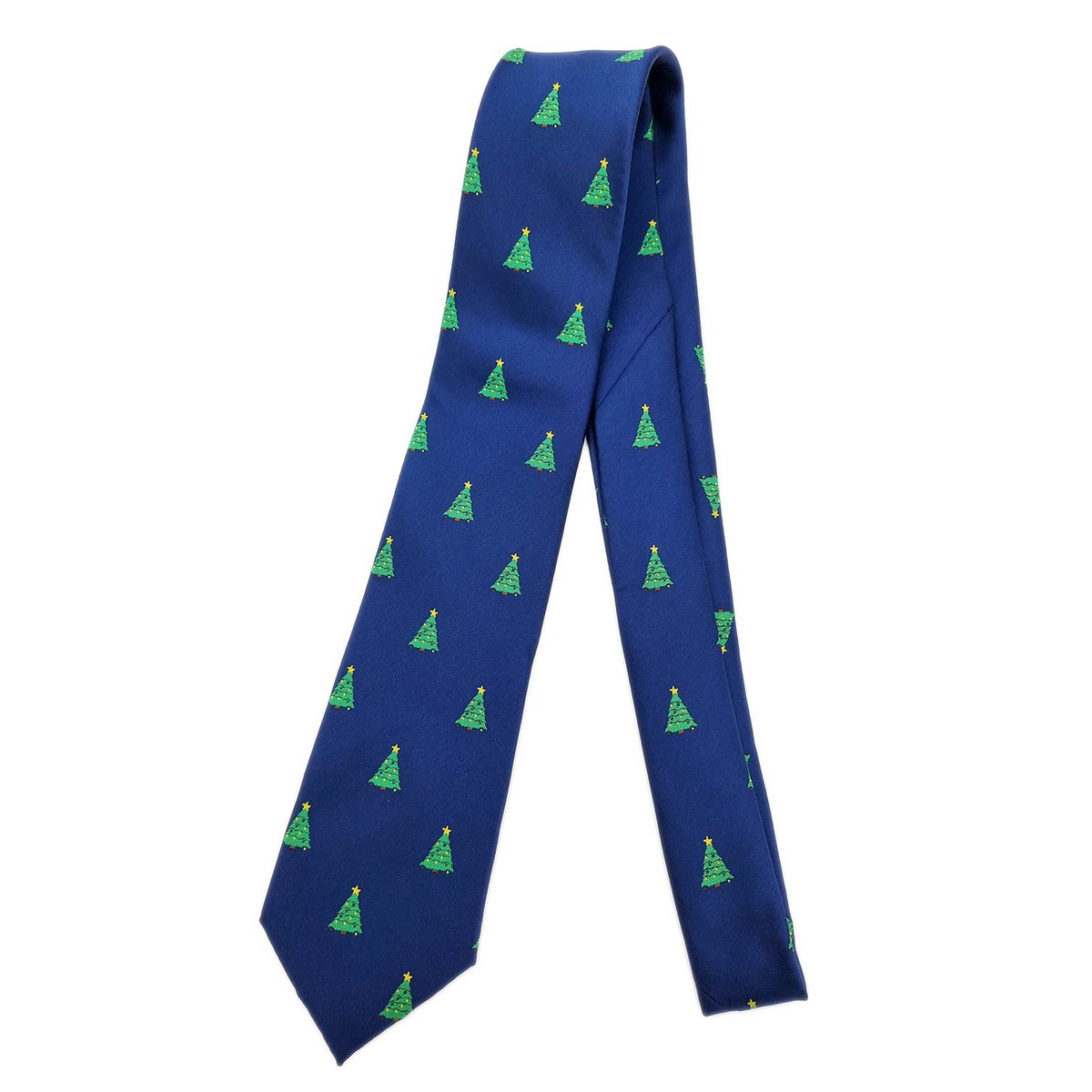Tie - Blue with xmas trees
