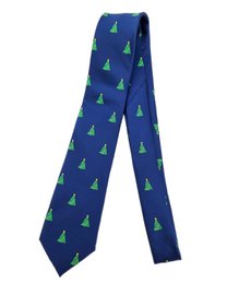 Tie - Blue with xmas trees