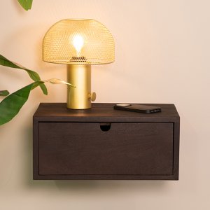 Hazer Estantería de Pared Hover - Espresso - Madera de Mango - 45 cm 45 x 20 x 30 cm