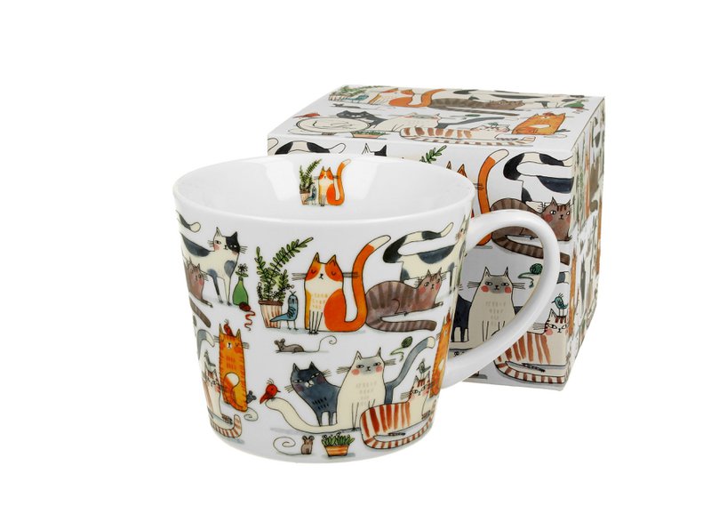DUO CATS Mug, 600ml, LAZY CATS, giftbox