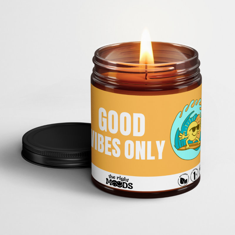 Sjove gavelys – HAPPY MOOD – Duftende håndlavet sojavoks