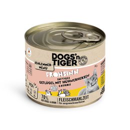Dogs'n Tiger Adult, kattefoder, Frohsinn, våd kattefoder, kornfrit, fjerkræ & græskar