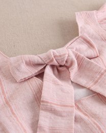 Pige kjole orange stribet med ruffles og bue M60-21502421
