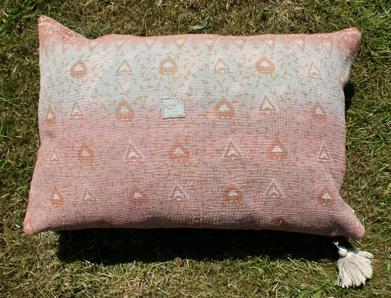 Pudebetræk Vintage Kantha 40x60 cm blød pink