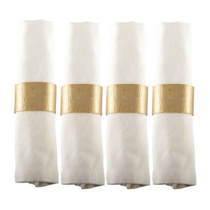 Set of 4 rounds of golden oval towels