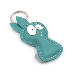 Mint Rabbit handgemaakte lederen sleutelhanger