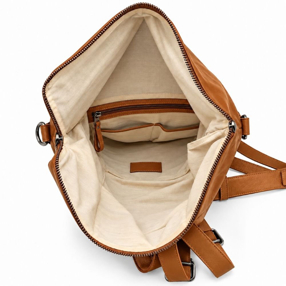 Rolltop -rygsæk Rucksack fører solbrun