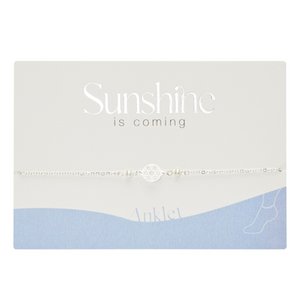 Fußkettchen-"Sunshine iscoming"-Silber pl.-Perle