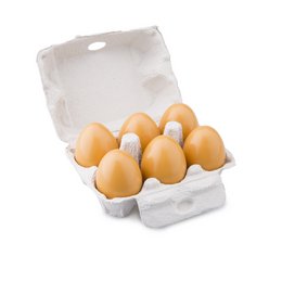 Wooden eggs, 6 pieces, natural color, simple shape, suitable for kids' toys.