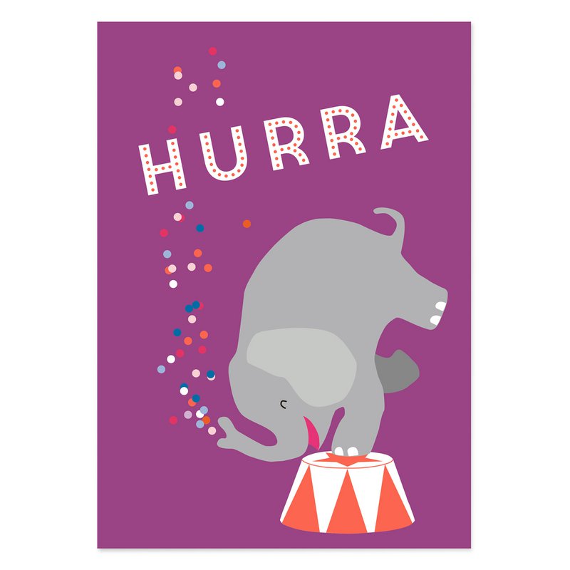 Felicitatiekaart “HURRA” – ansichtkaart voor goed nieuws